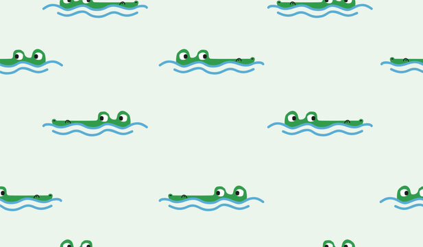 Cute crocodile pattern background vector design