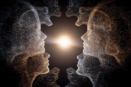 Human connection and digital unity concept for Human Rights awareness.
