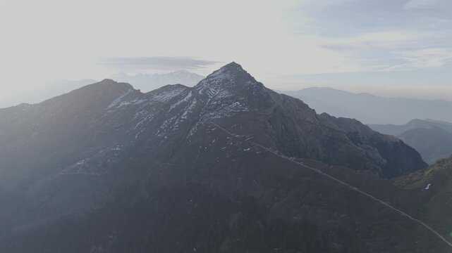 Aerial View of Chandrashila Summit Near Tungnath Uttarakhand India