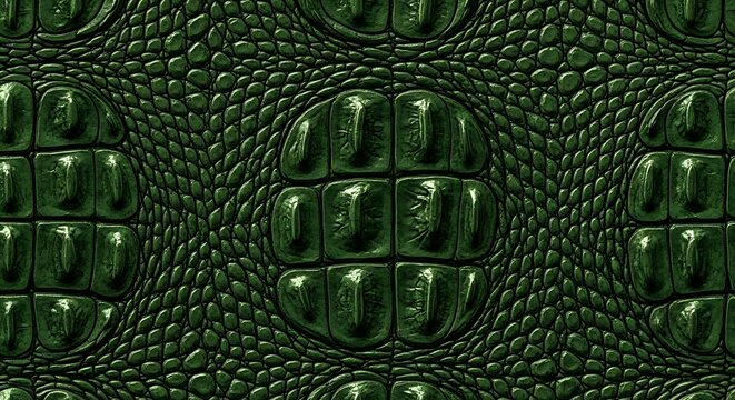 seamless crocodile skin pattern with dark green scales