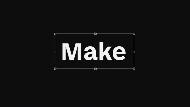 Text selection animation with cursor and pill shape &mdash; Make it Beautiful &mdash; kinetic typography motion graphic on black background
