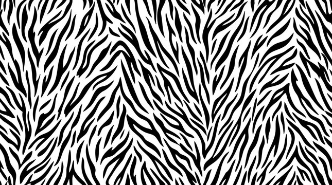Zebra stripes pattern black and white animal print background