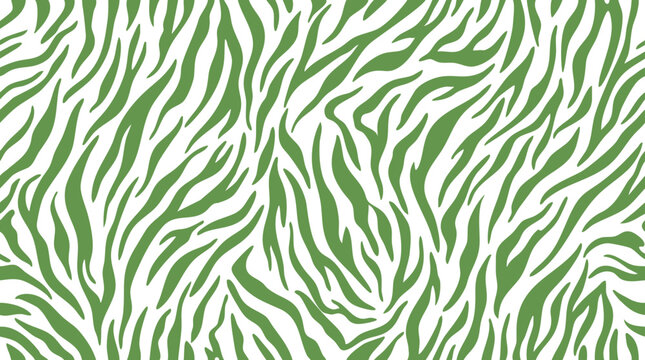 Green and white abstract zebra stripe pattern seamless vector illustration