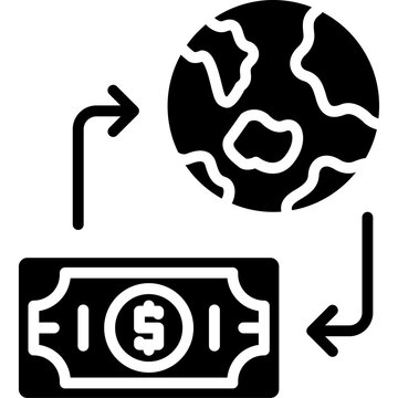 Global Cash Transfer Vector Icon