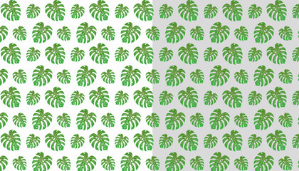Monstera Leaf Seamless Pattern with Tropical Botanical Foliage Flat Vector Style © Zayyan 