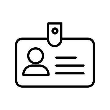 ID card vector icon. Identification card flat sign design.10 ID card sign pictogram