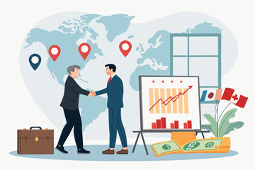 Naklejka premium Foreign Direct Investment in Detailed Illustration Style, Detailed Illustration