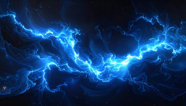Electric Blue Lightning Energy Background
