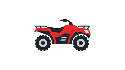 Minimalist all-terrain vehicle vector icon illustration of a four-wheeler quad bike for off-road adventure sports and transportation design, clean line art isolated on a white background. © Mdraza