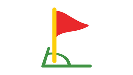 Vividly detailed soccer corner flag vector icon illustration for sports competition tournaments featuring a minimalist hand-drawn outline style on a clean white background for scalable design. © Mirza