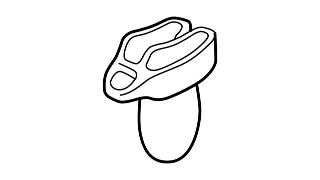 Professional rock climbing belay device vector icon illustration with editable stroke for outdoor adventure and safety equipment designs, featuring a precise minimalist outline and adjustable lines.