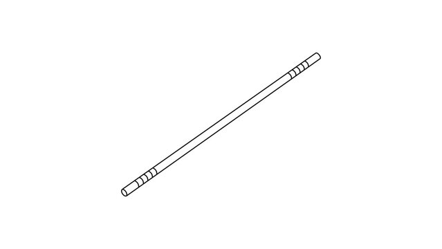 Professional bo staff martial arts weapon vector icon illustration featuring an editable stroke for customizable line weight in minimalist hand-drawn style ideal for sports graphic design.
