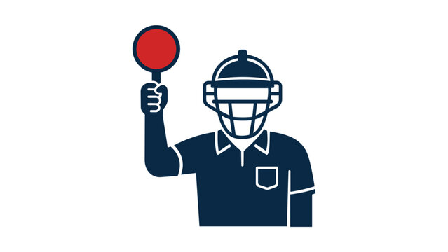 Baseball umpire indicator strike ball out counter vector icon minimalist hand-drawn illustration for sports statistics game officiating and professional competition referee equipment design.