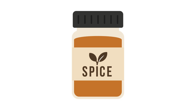 A clean minimalist spice jar vector icon featuring a hand-drawn outline of a glass container with a lid, perfect for kitchen branding and culinary design projects in a professional illustration.