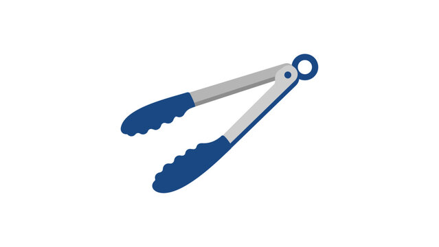Kitchen tongs vector icon illustration showing a common cooking utensil for food preparation and serving, professional culinary tool minimalist line art design, hand-drawn high quality scalable