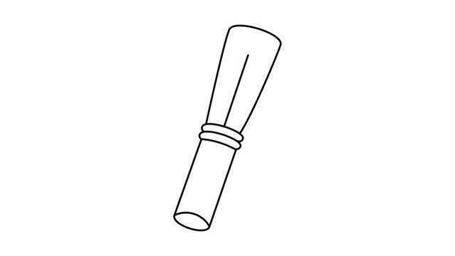 Professional reed pipe vector icon with editable stroke, minimalist hand-traced woodwind instrument illustration featuring adjustable line weight for versatile graphic design applications.