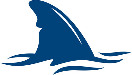 Naklejka premium Shark Fin Cutting Through Ocean Surface