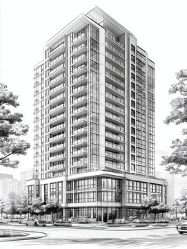 CAD condominium schematic with Condominium blueprint front elevation drawing, condominium blueprint front elevation drawing CAD architectural schematic, condominium blueprint front elevation drawing 