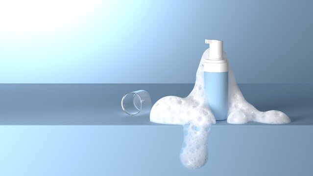 Foaming Facial Cleanser with Soft Bubbles &ndash; Fresh Skincare Foam Concept