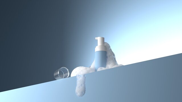Foaming Facial Cleanser with Soft Bubbles &ndash; Fresh Skincare Foam Concept