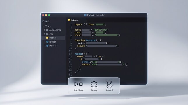 Software Development Interface with Code Editor and Developer Tools