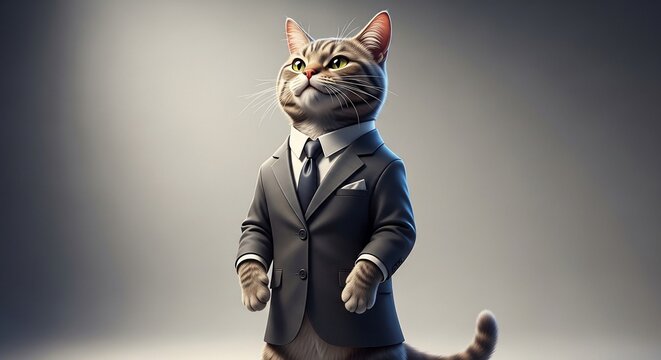 Cat in business suit