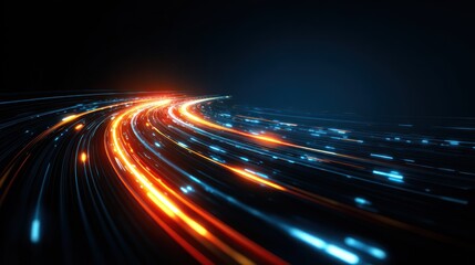 Obraz premium Abstract data flow concept neon light trails