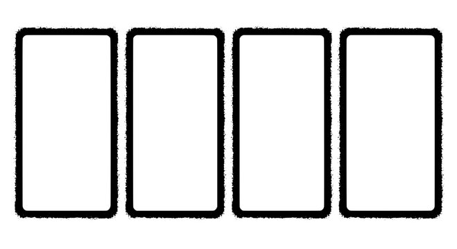 Cards blank set with thick black borders and white background featuring playing, poker, game with design and illustration elements for vector,