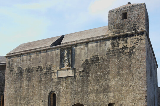 Acaya Castle. The trapezoidal Renaissance fortress, is a trace of the Arragon period in Salento, Italy.