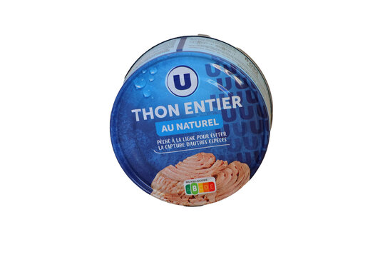 Boite de Thon entier au naturel p&eacute;ch&eacute; &agrave; la ligne de chez U