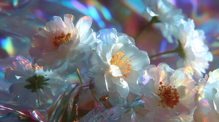 Fototapeta premium Iridescent Floral Elegance
