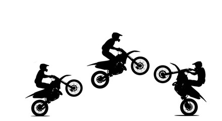 Fototapeta premium Motocross rider doing mid-air stunt isolated on transparent background, Vector