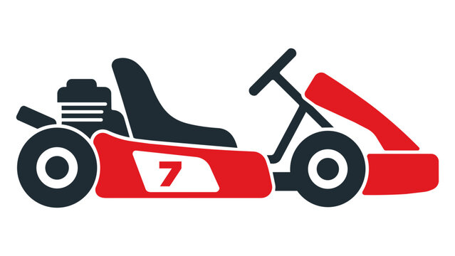 Clean go kart illustration and hand-drawn vector icon, professional racing kart line art for competitive sports and leisure design, high quality minimalist scalable graphic design element.