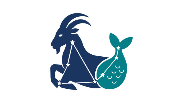 Capricorn constellation vector icon depicting the sea-goat zodiac sign in a minimalist hand-drawn line art style, perfect for astrology and astronomy illustrations in a scalable SVG format file.