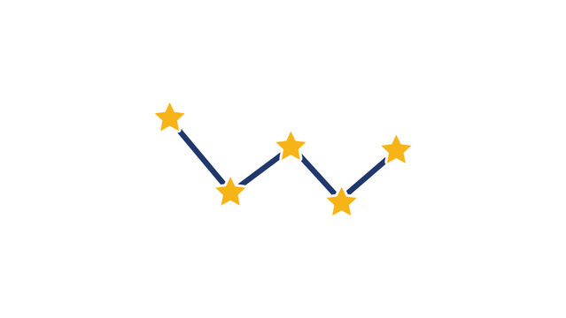 Cassiopeia constellation vector icon featuring a minimalist hand-drawn illustration of the celestial stars in the night sky, perfect for astronomical designs and starry galaxy themed projects.