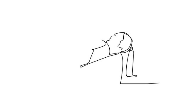 Single Line Drawing of a Scroll on White Background