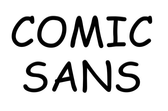 Digital composite. ...Fonts. Comic Sans written in comic sans. ..PNG FILE..., icon, symbol, text, word, design, letter, script,