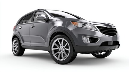 Obraz premium Front three-quarter view of a modern mid-size SUV in a clean studio setting