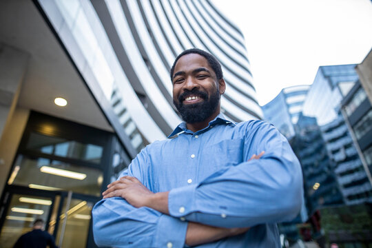 Corporate employee portrait with positive expression