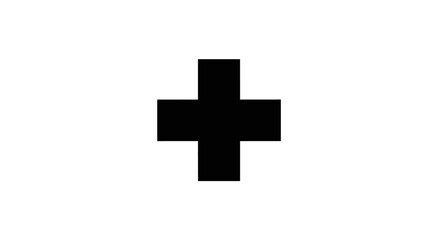 Fototapeta premium Black cross symbol on white background for medical healthcare or design use