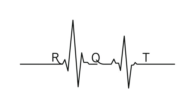 Ecg electrocardiogram illustration showing medical waveform rhythm analysis