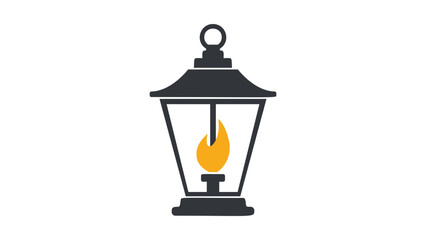 Rustic gas lantern vector illustration for camping and outdoors. Minimalist hand-drawn line icon of a vintage oil lamp. Scalable graphic for hiking, travel, and adventure-themed design projects. © Sumitra