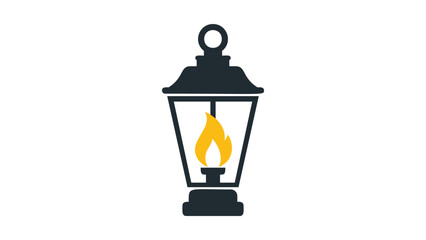 Vintage gas lantern vector icon illustration. Hand-drawn minimalist camping lamp line art for outdoor adventure, hiking, and survival themes. Scalable retro light source design for travel gear. © Sumitra