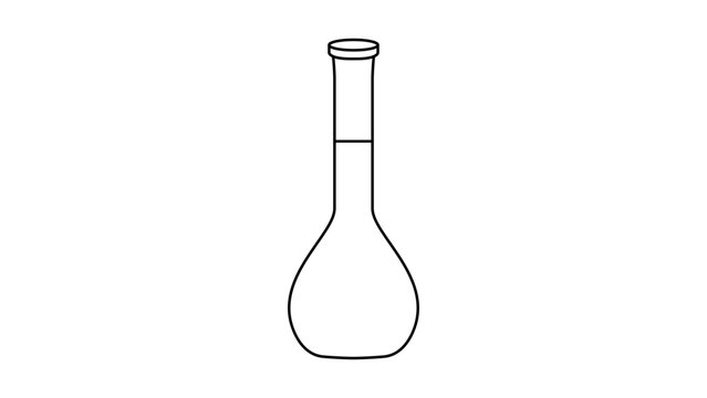 Professional laboratory volumetric flask vector icon illustration with editable stroke for science and chemistry research featuring adjustable line weight and customizable minimalist design.