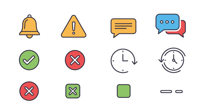 Collection of web interface icons.