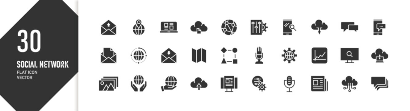 Social media logo icon set popular platform symbols collection vector pack
