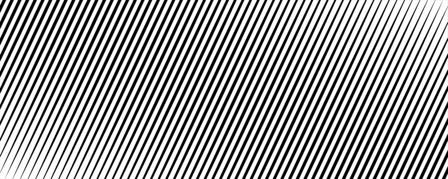 Slash line. Border with diagonal lines. Geometric print for caution tape or barrier. Angle of tilt parallel stripes. Black pattern isolated on white background