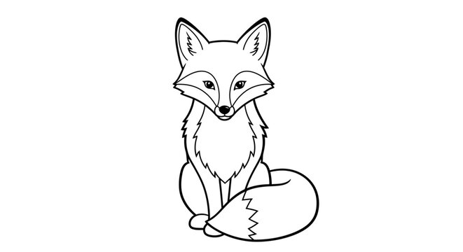 Cute Fox Sitting Alone.