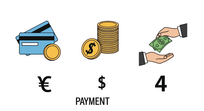 Payment and money exchange concept.