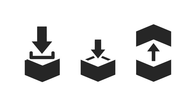 Black arrows on cube icons.
